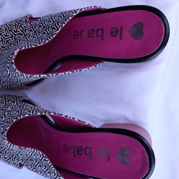 Le Babe Chunky Heel Slide in Shoes - Picture 7 of 10